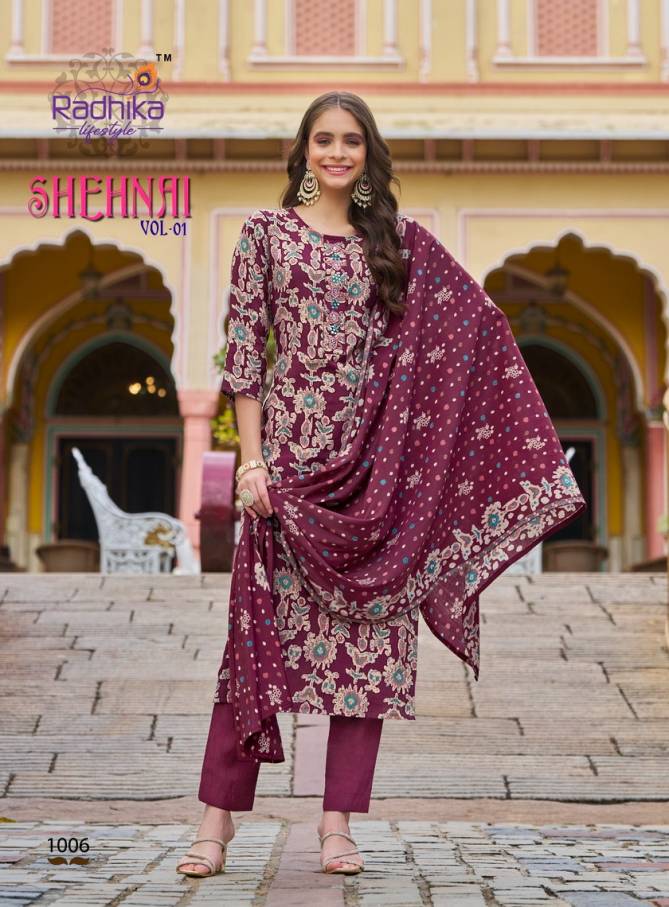 Shehnai Vol 1 By Radhika Handwork Designer Kurti With Bottom Dupatta Wholesale Price In Surat
